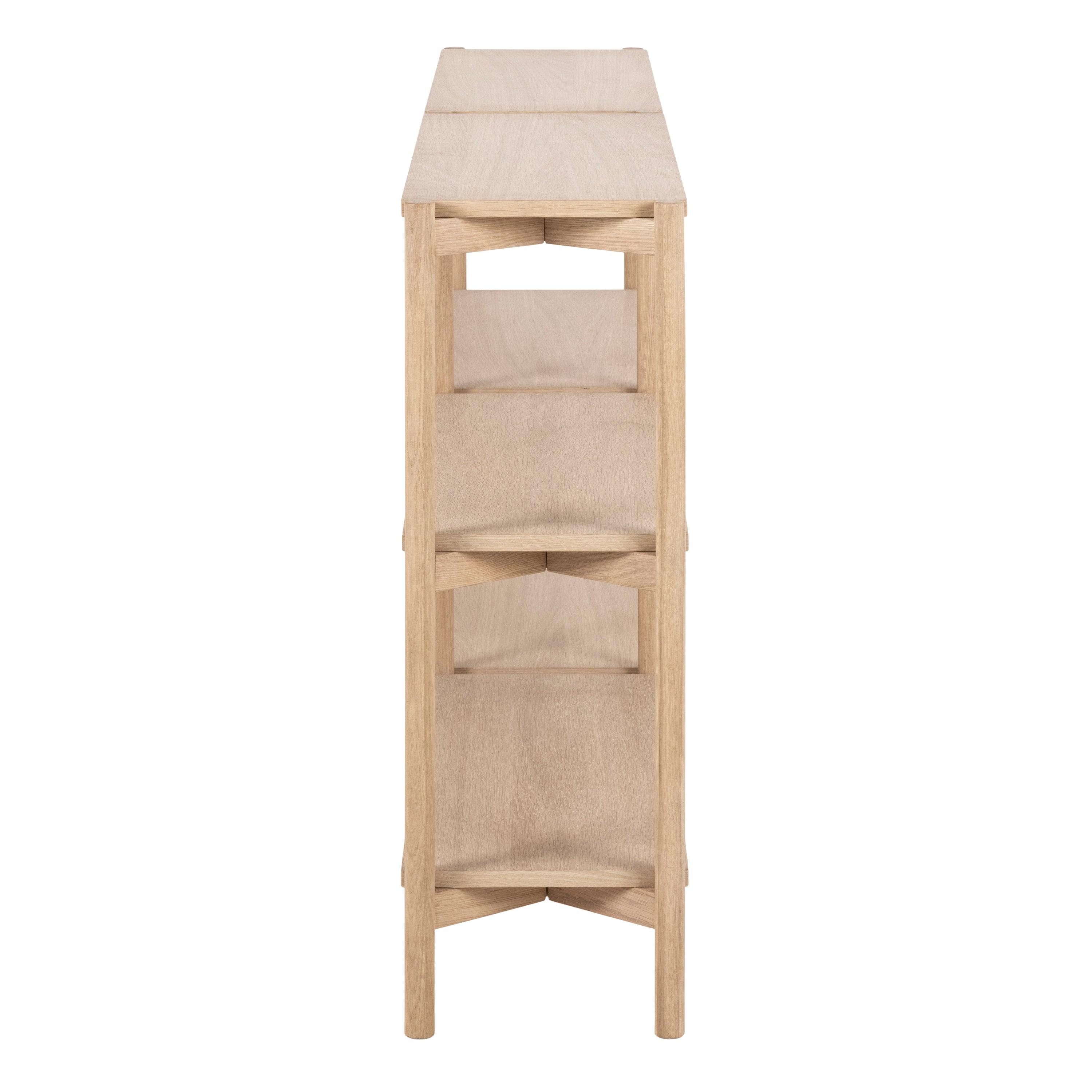 Lena Bookcase with 4 Shelves in White Oak Veneer - YANDZ HOME