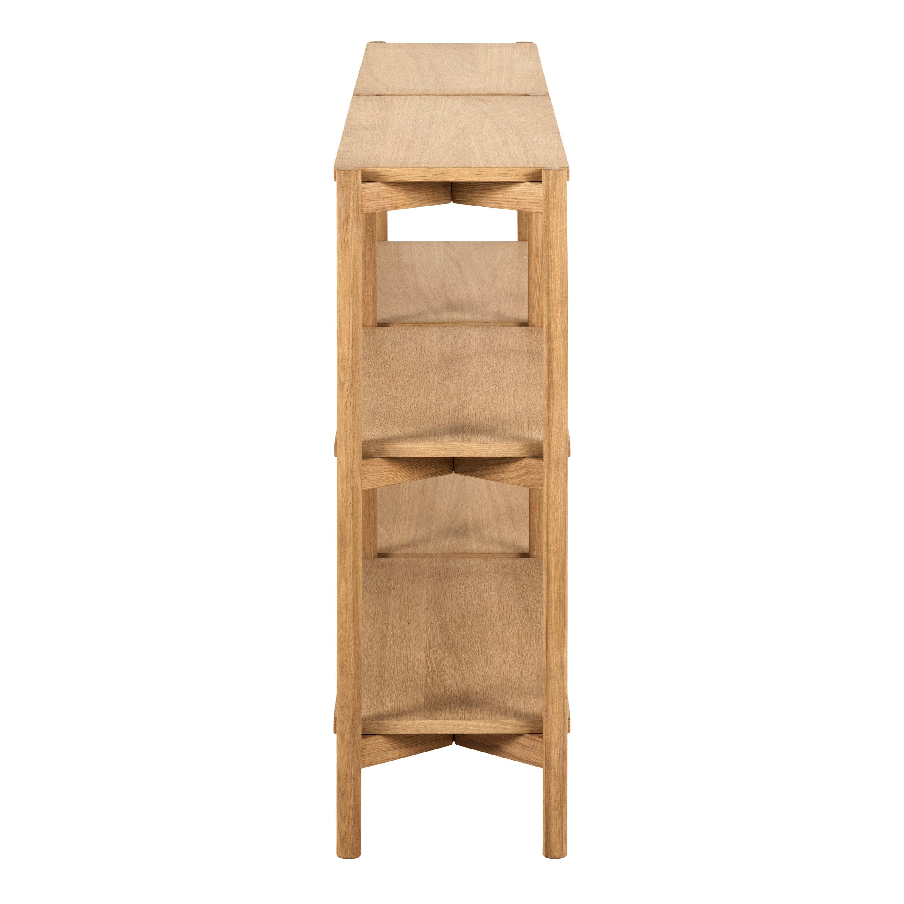 Lena Bookcase with 4 Shelves in White Oak Veneer - YANDZ HOME