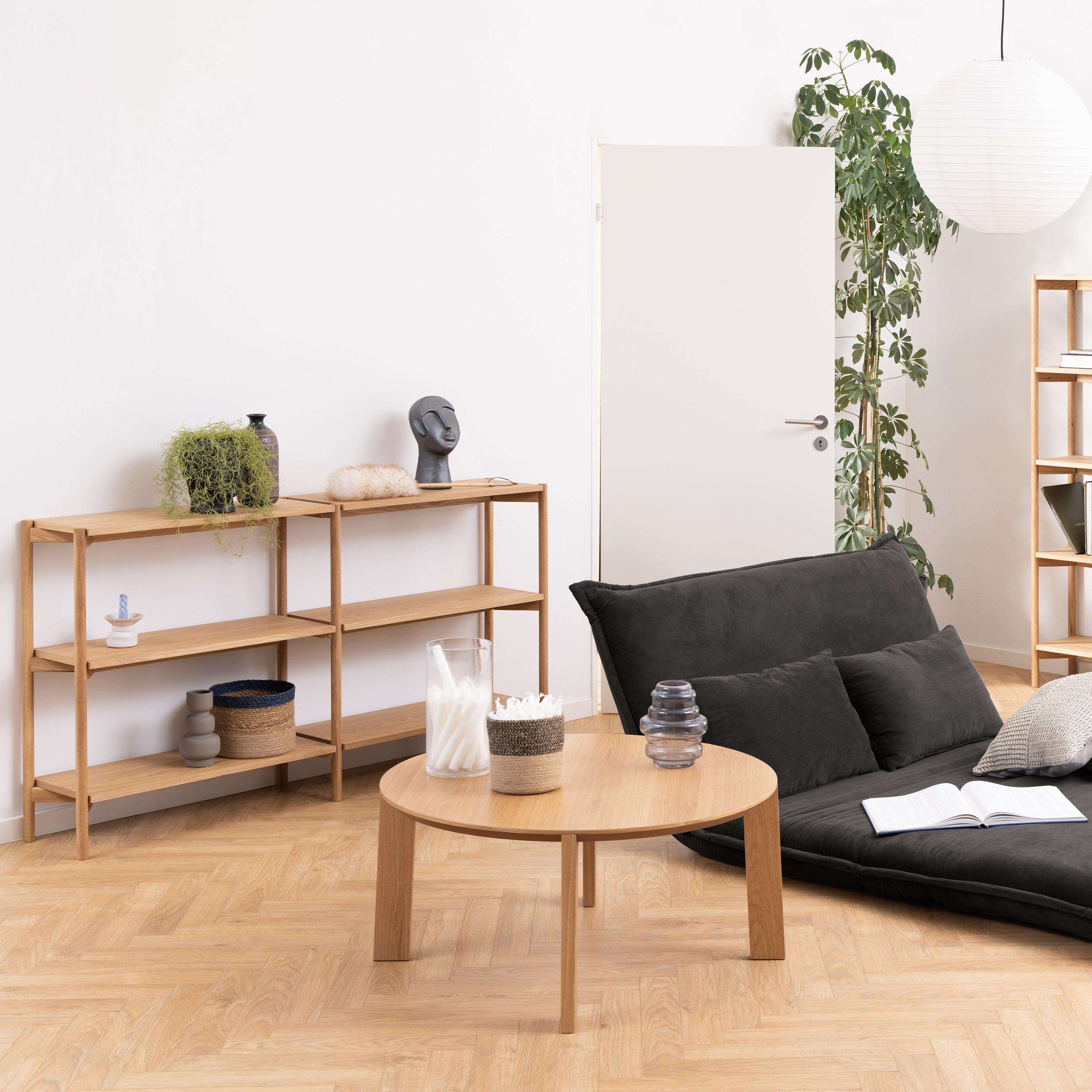 Lena Bookcase with 4 Shelves in White Oak Veneer - YANDZ HOME