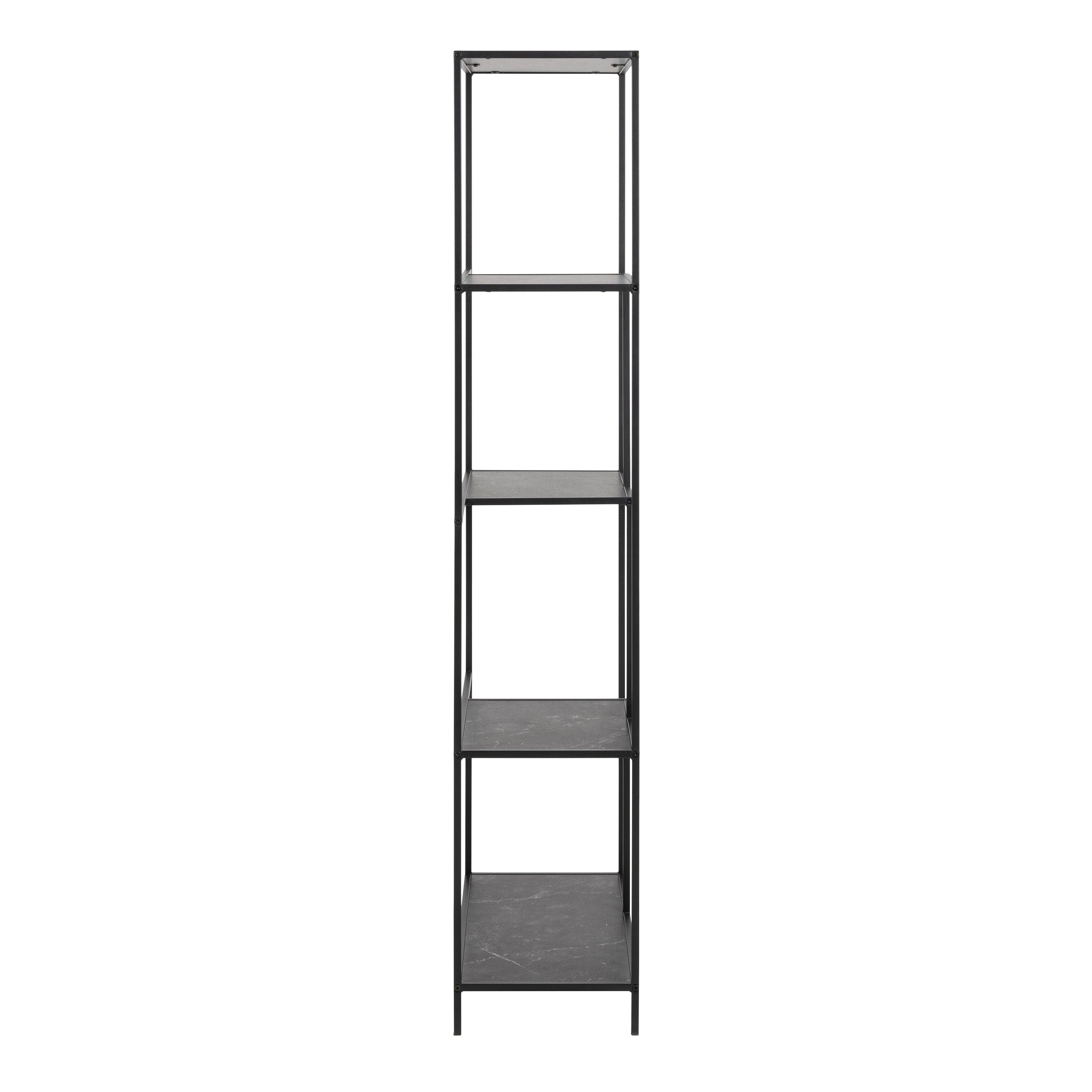 Serena Bookcase with 4 Shelves in Black - YANDZ HOME