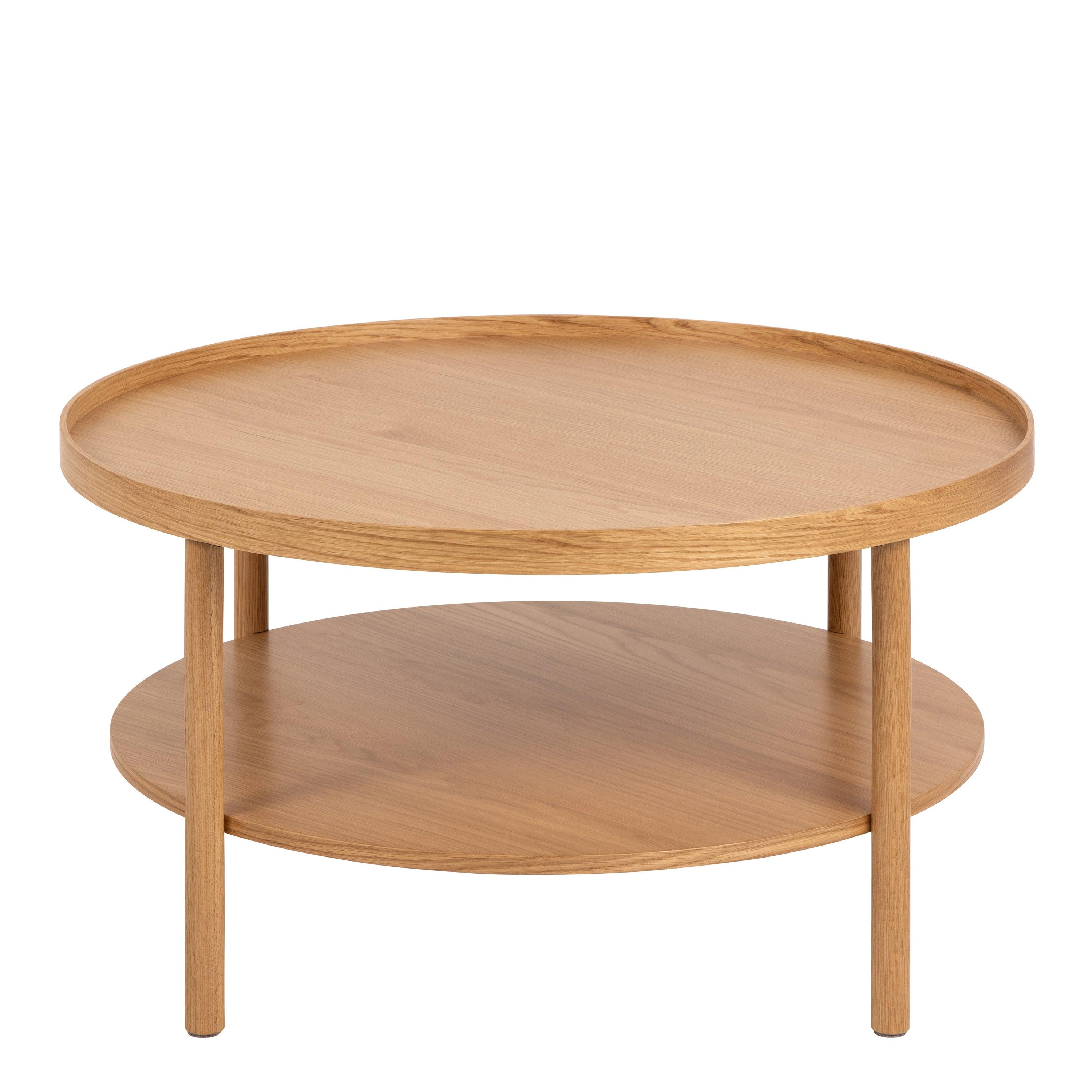 Oakridge Round Coffee Table in Oak – 80x42 cm - YANDZ HOME