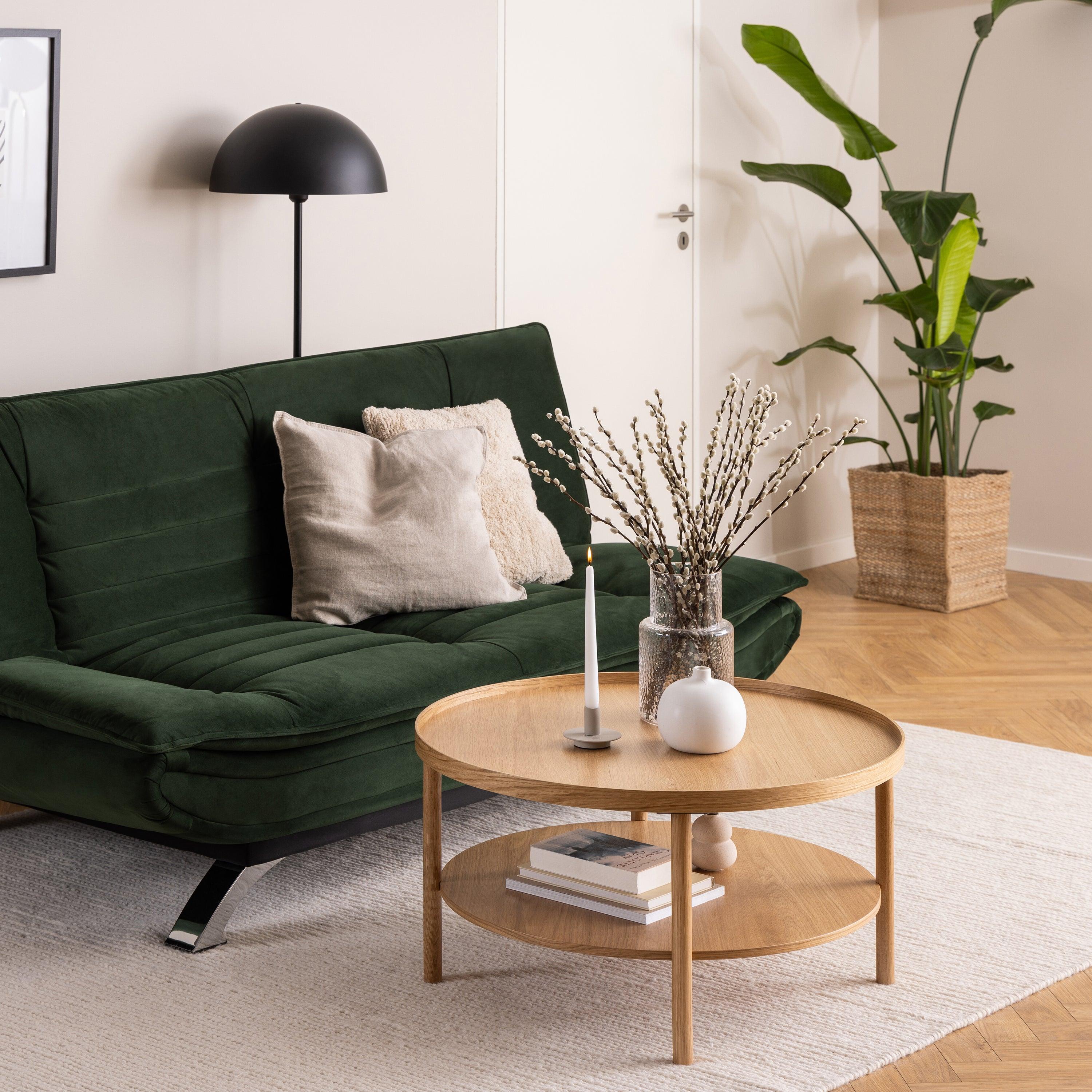 Oakridge Round Coffee Table in Oak – 80x42 cm - YANDZ HOME