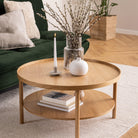 Oakridge Round Coffee Table in Oak – 80x42 cm - YANDZ HOME