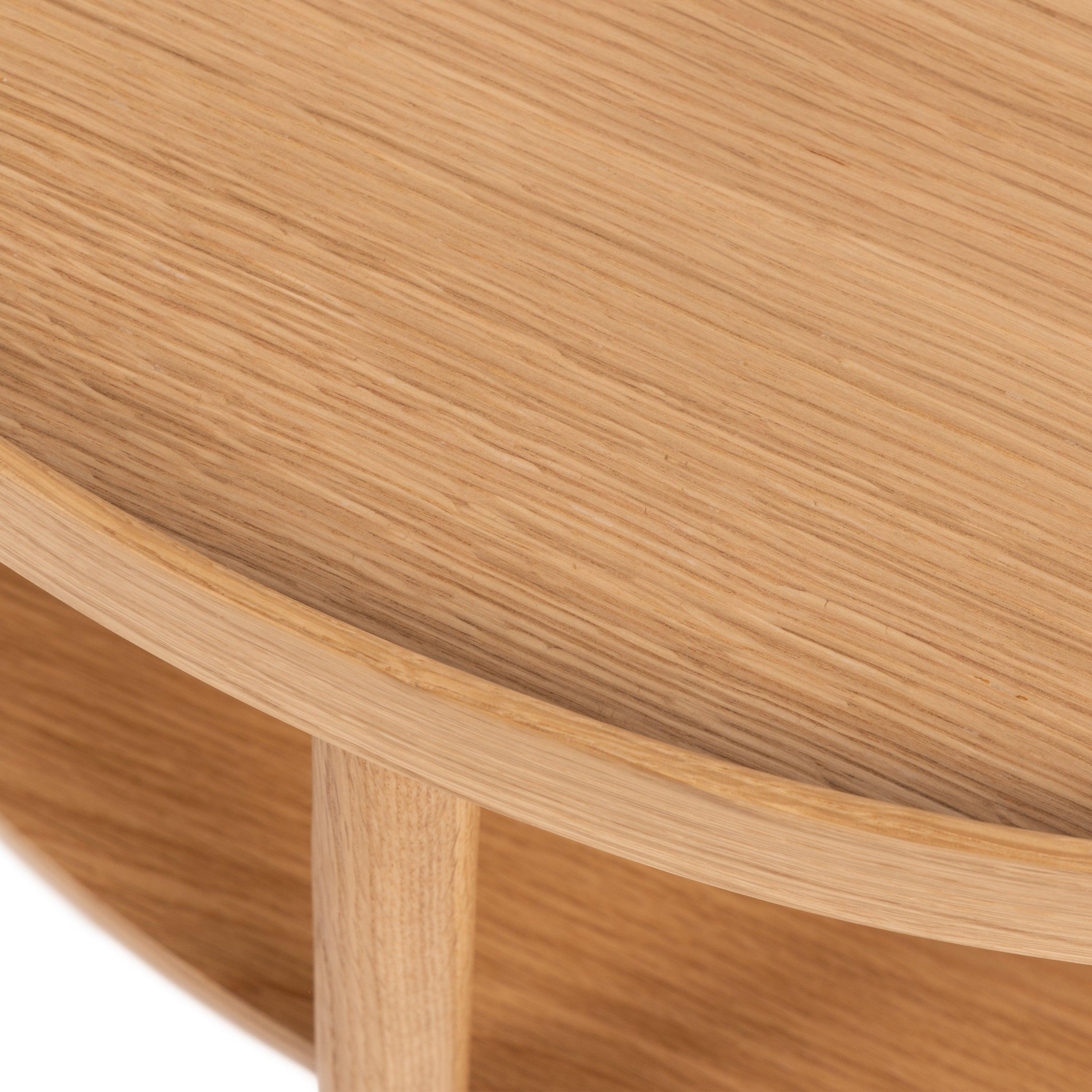 Oakridge Round Coffee Table in Oak – 80x42 cm - YANDZ HOME