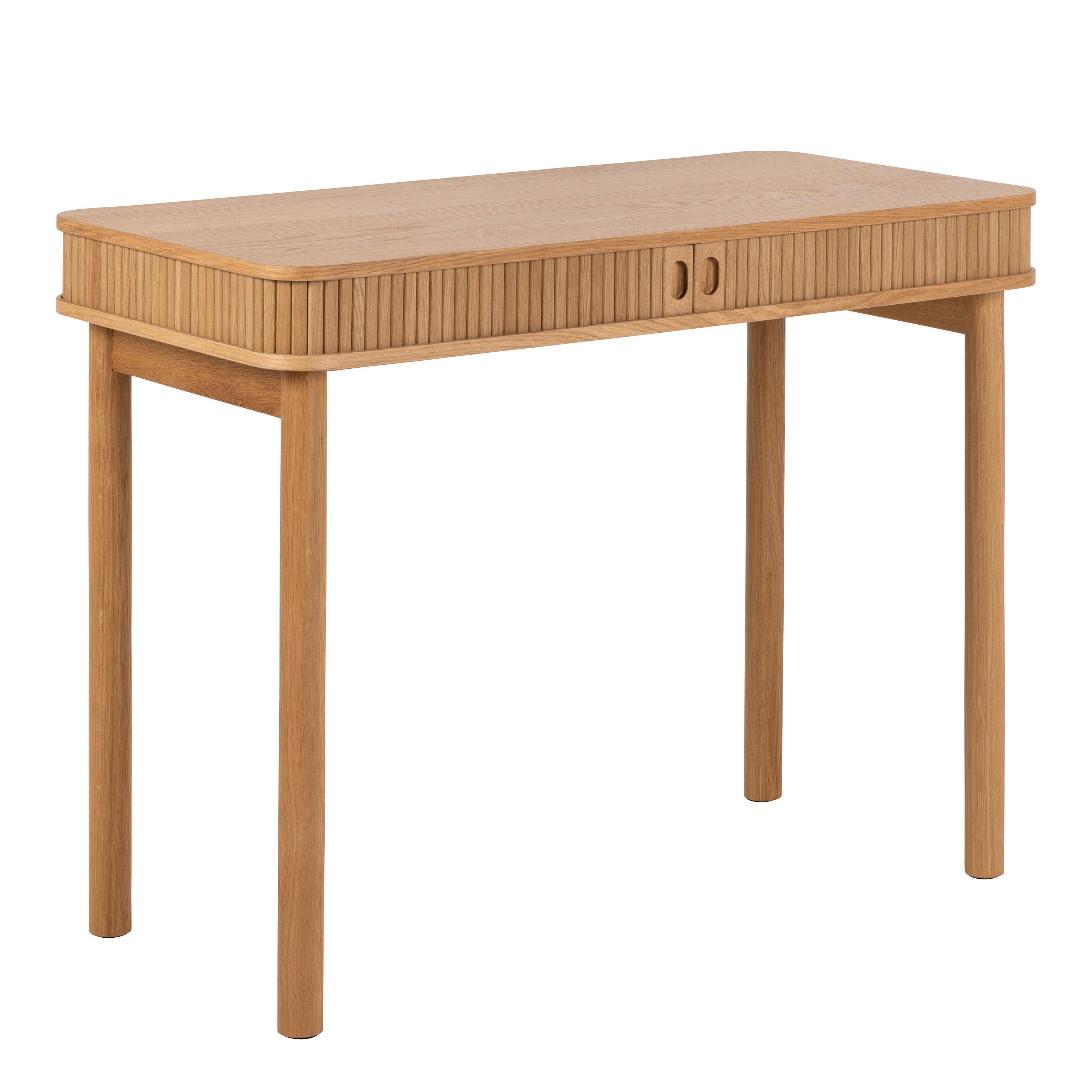 Everett Oak Desk with Tambour Doors - YANDZ HOME