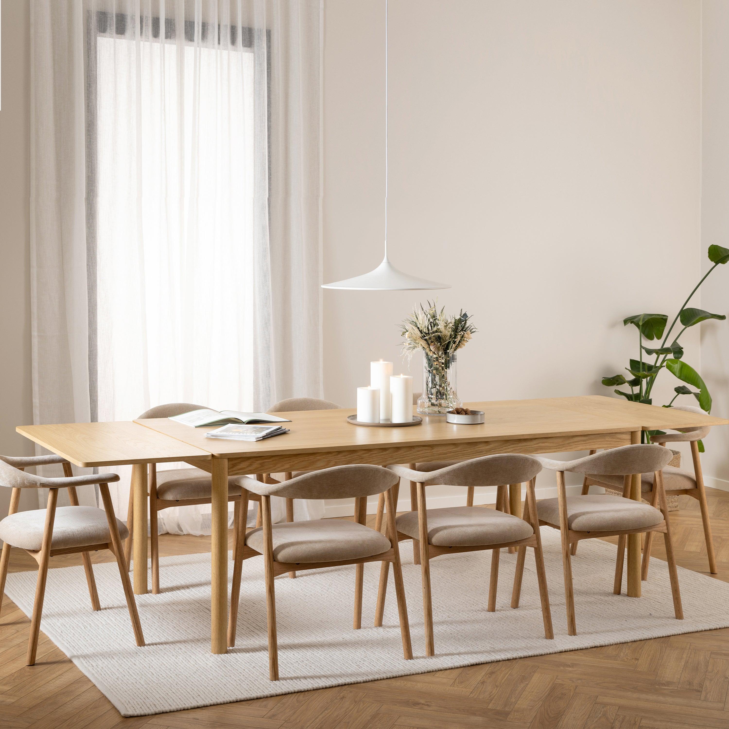 Atlantica Dining Table in Oak with Extension Leaves - YANDZ HOME