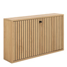 Aldwyn Shoe Cabinet 1 Flip Down Door in Oak - YANDZ HOME