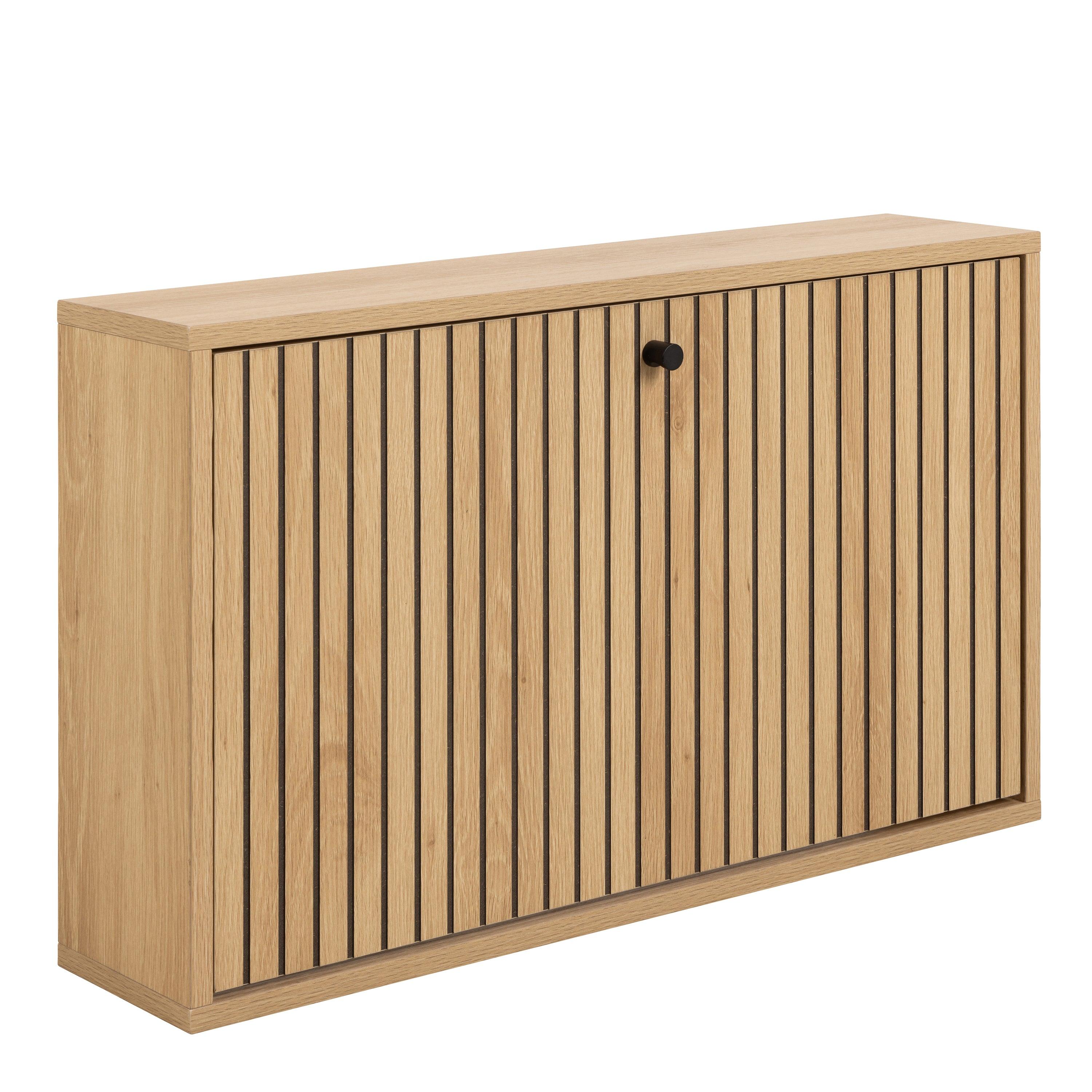 Aldwyn Shoe Cabinet 1 Flip Down Door in Oak - YANDZ HOME