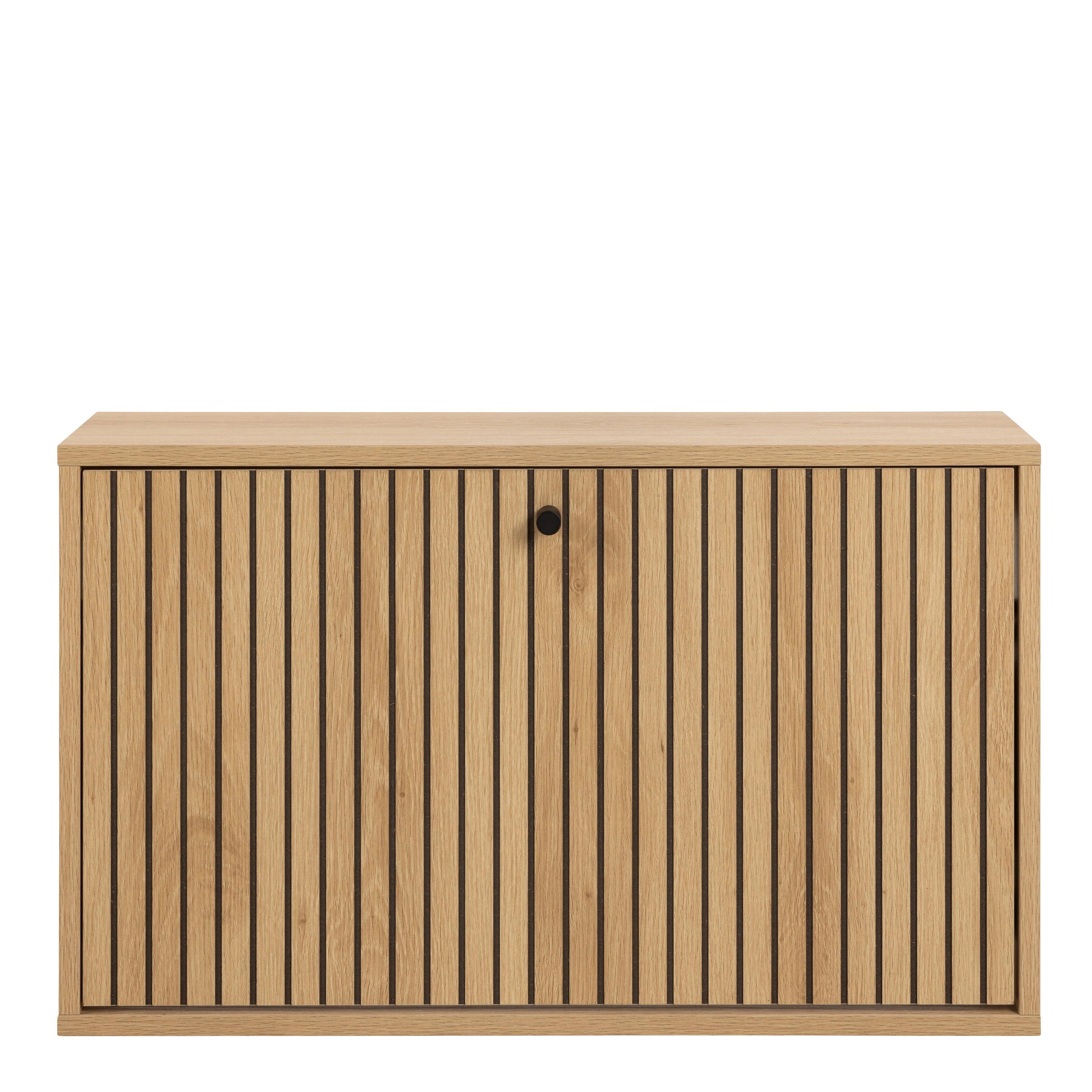 Aldwyn Shoe Cabinet 1 Flip Down Door in Oak - YANDZ HOME