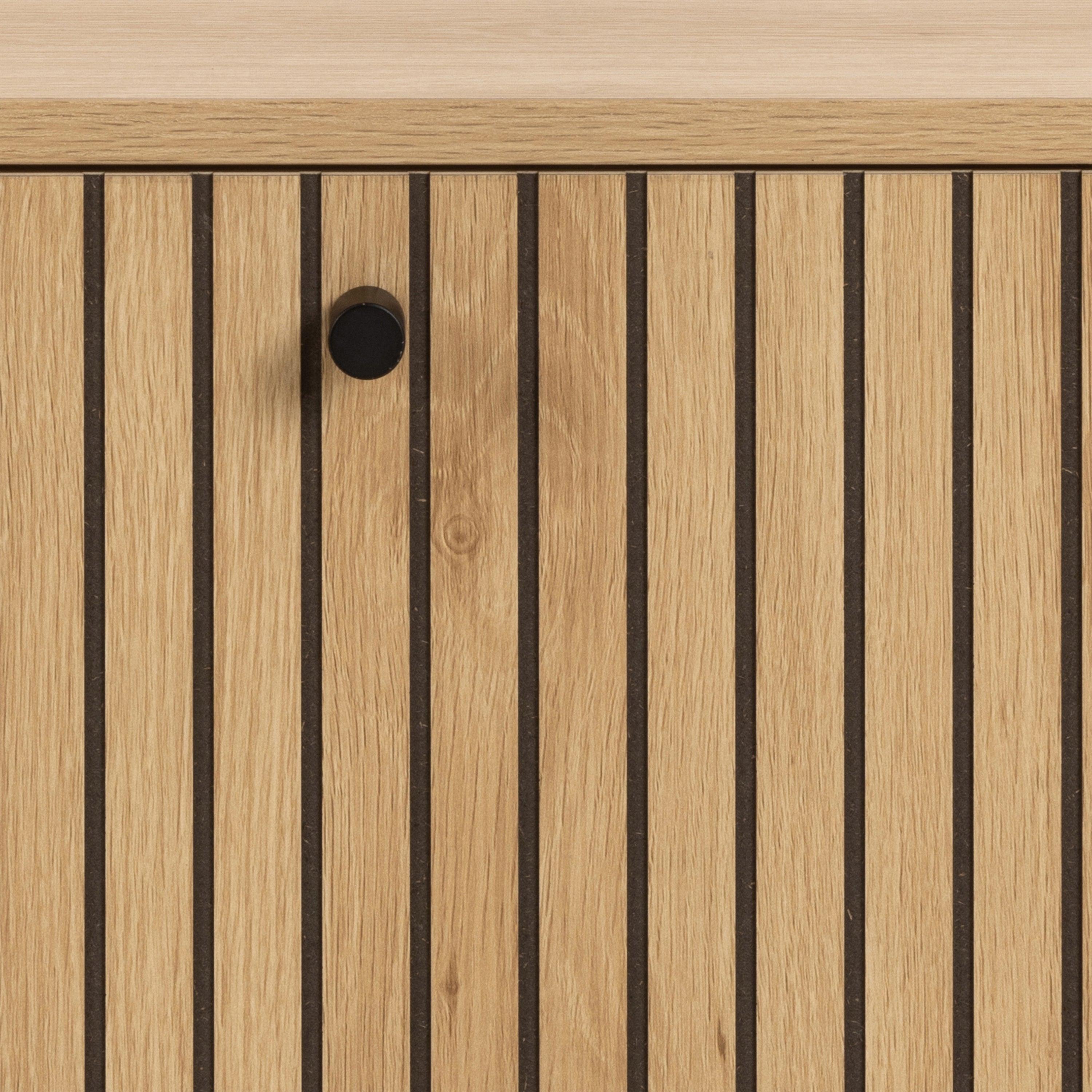 Aldwyn Shoe Cabinet 1 Flip Down Door in Oak - YANDZ HOME