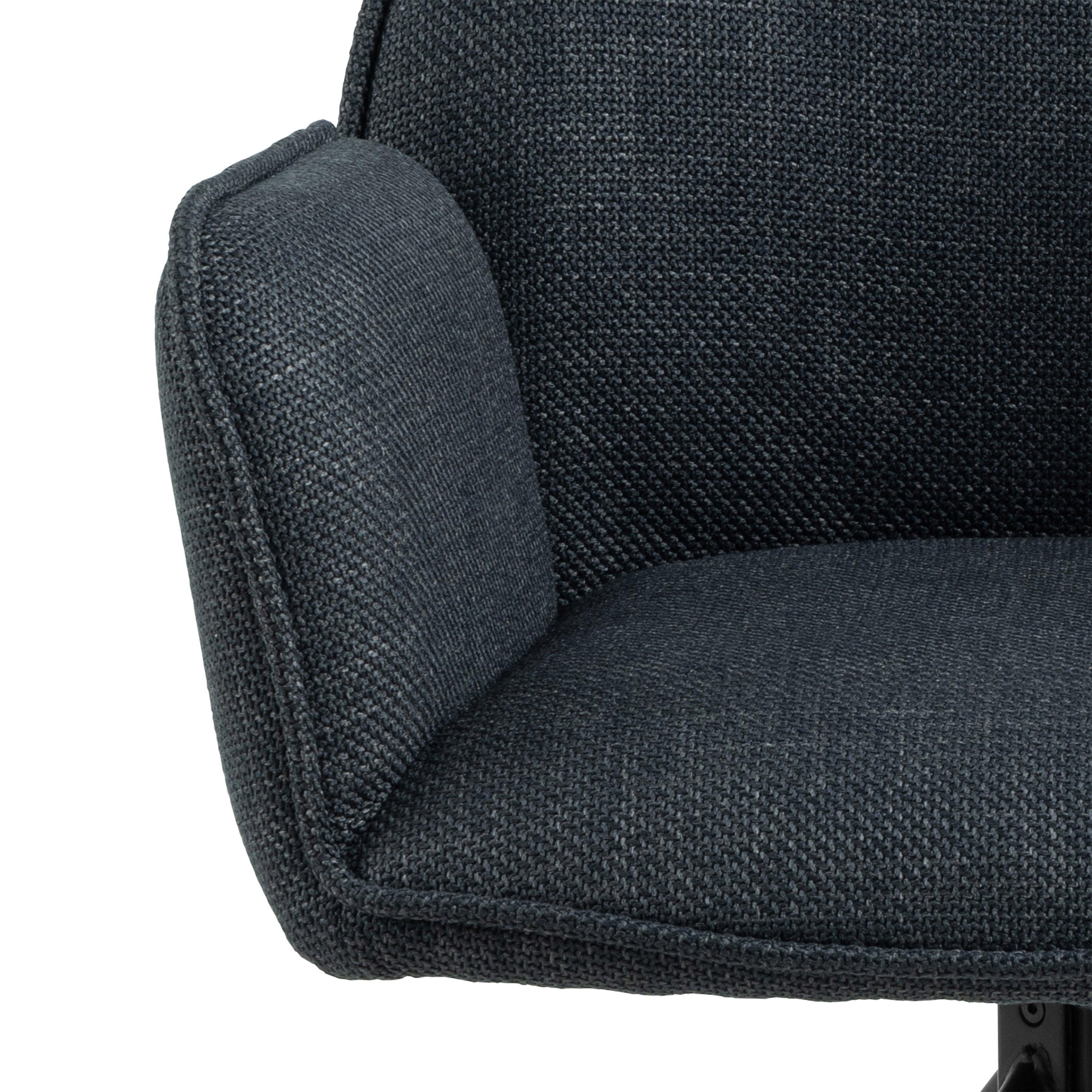 Elora Dining Chair with Armrest and Swivel Function in Grey - YANDZ HOME