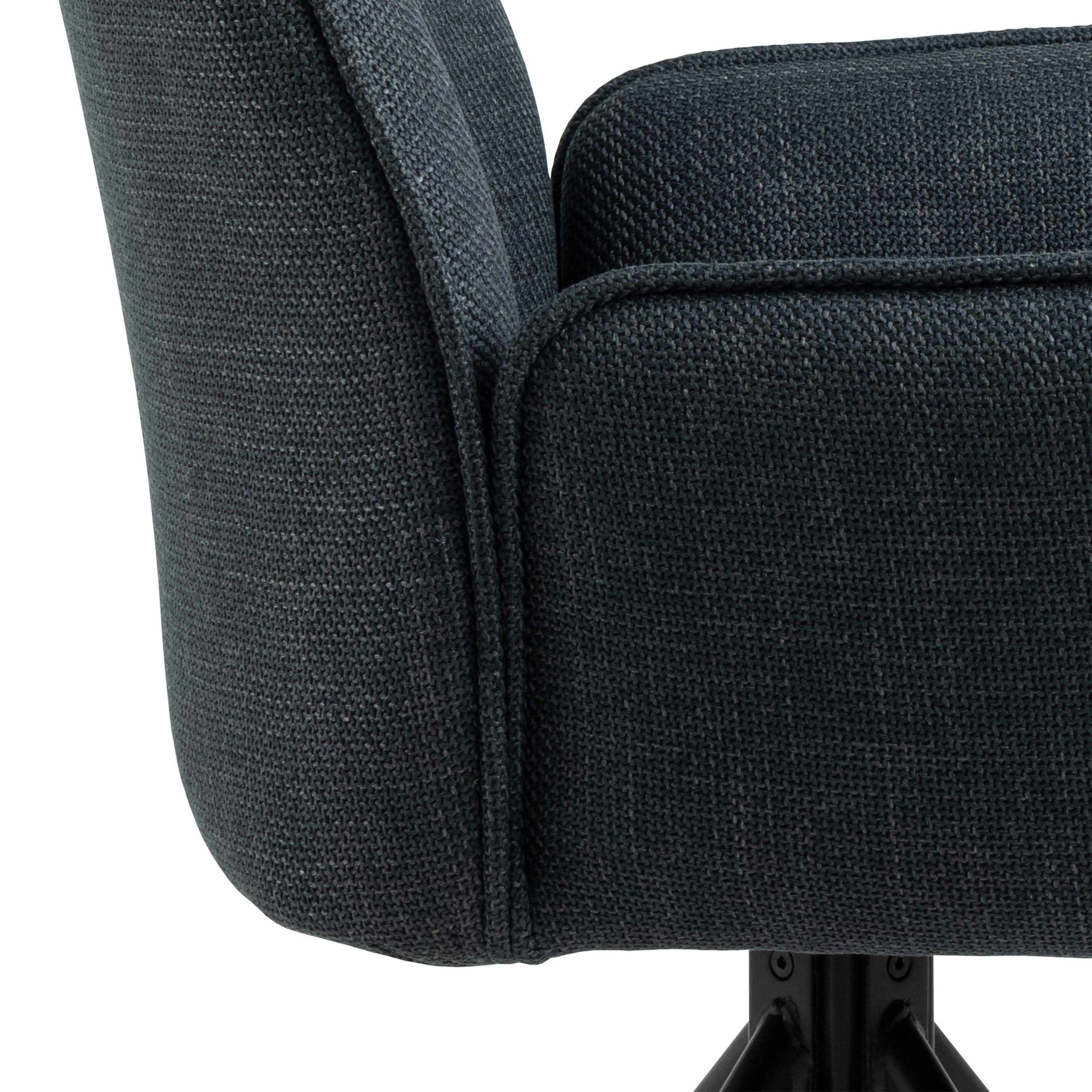 Elora Dining Chair with Armrest and Swivel Function in Grey - YANDZ HOME