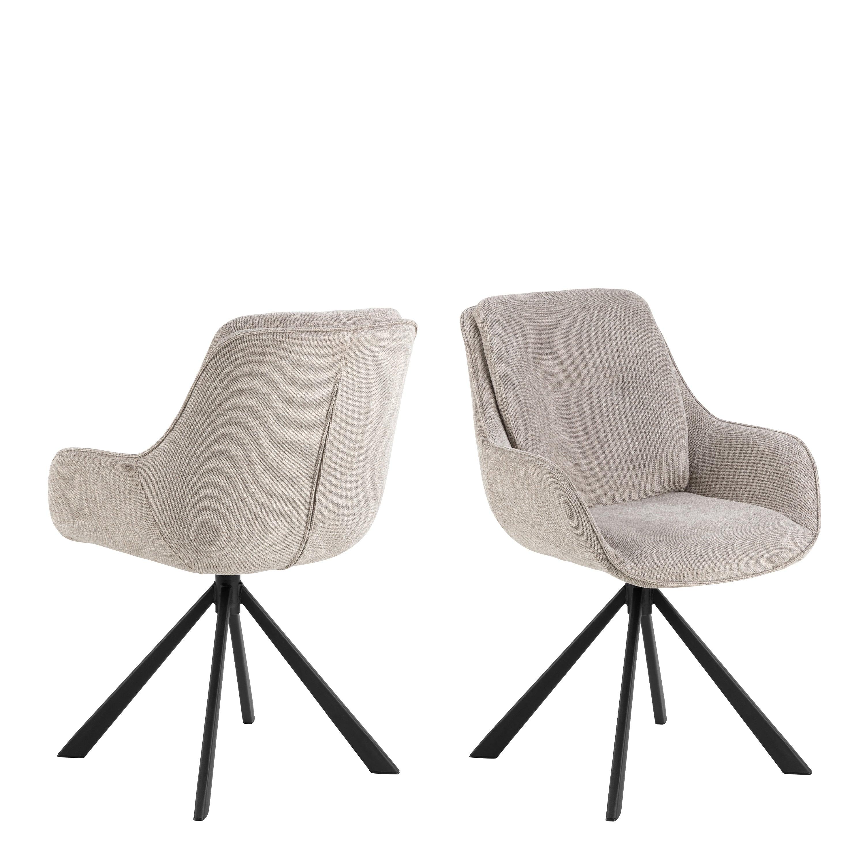 Carly Swivel Dining Chair with Armrests (Set of 2) - YANDZ HOME
