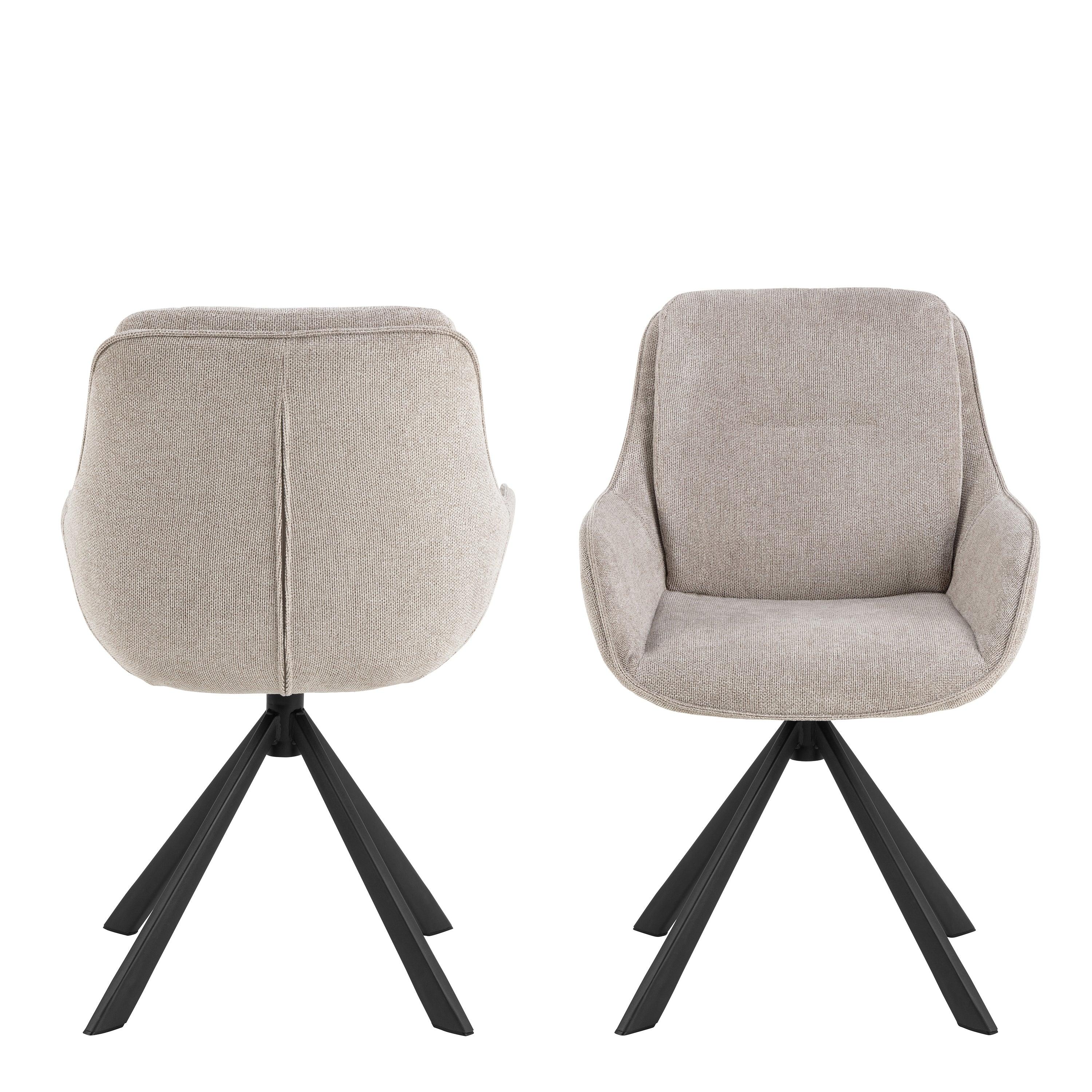 Carly Swivel Dining Chair with Armrests (Set of 2) - YANDZ HOME