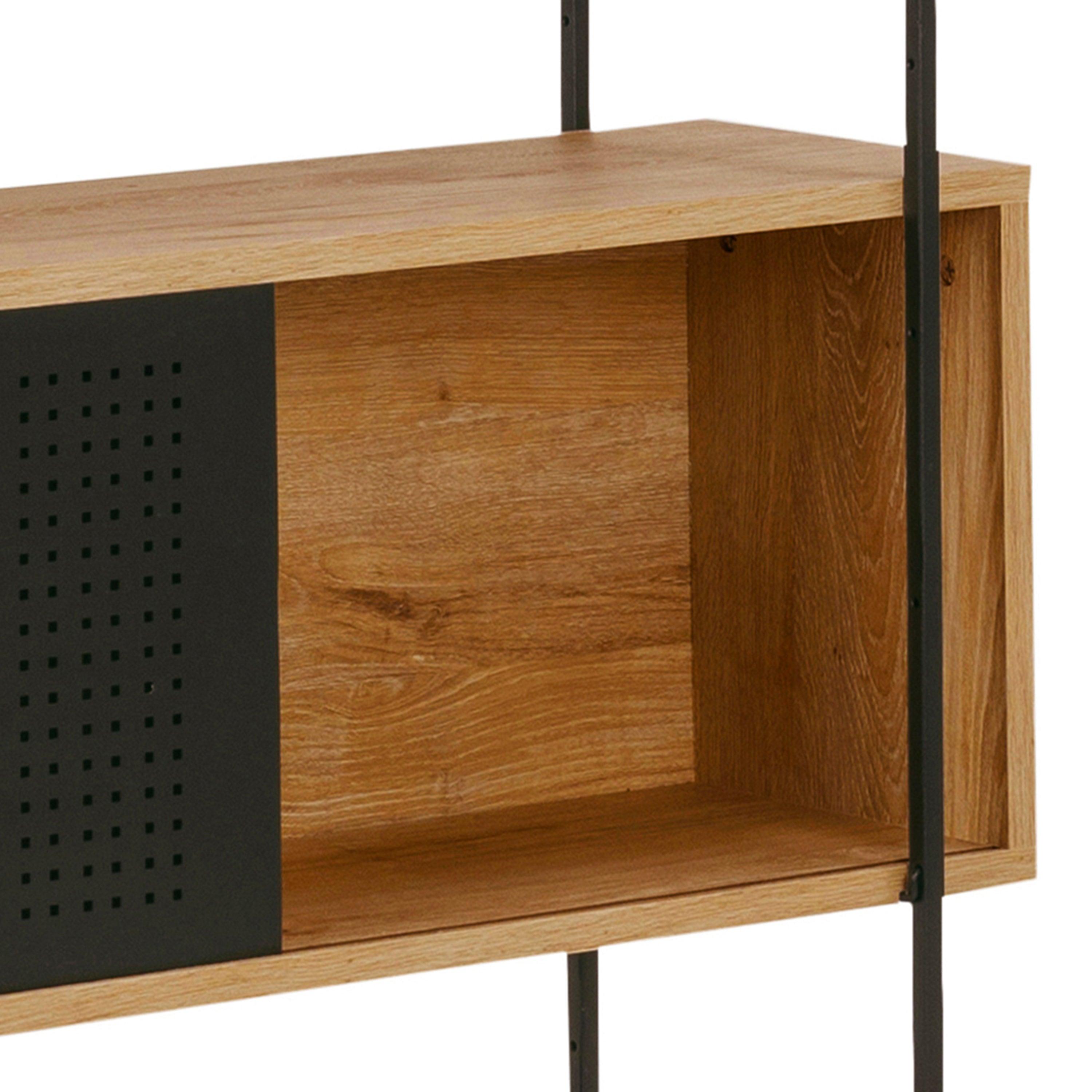 Ansel Bookcase with 1 Sliding Door and 5 Shelves - YANDZ HOME