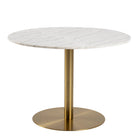 Corey Round Dining Table in White Marble Top - YANDZ HOME