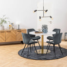 Corey Round Dining Table in White Marble Top - YANDZ HOME