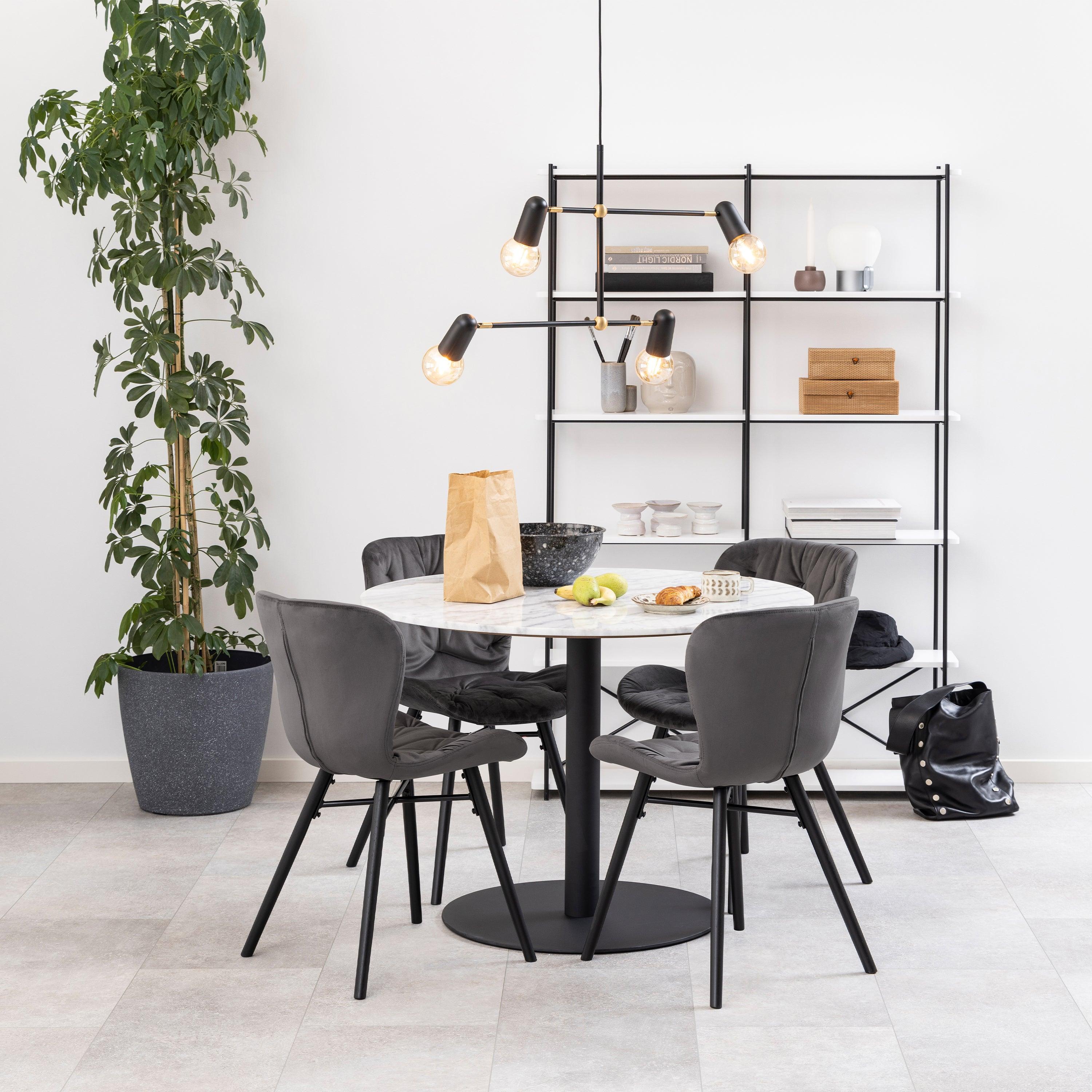 Corey Round Dining Table in White Marble Top - YANDZ HOME