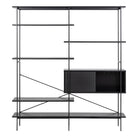 Ansel Bookcase with 1 Sliding Door and 5 Shelves - YANDZ HOME