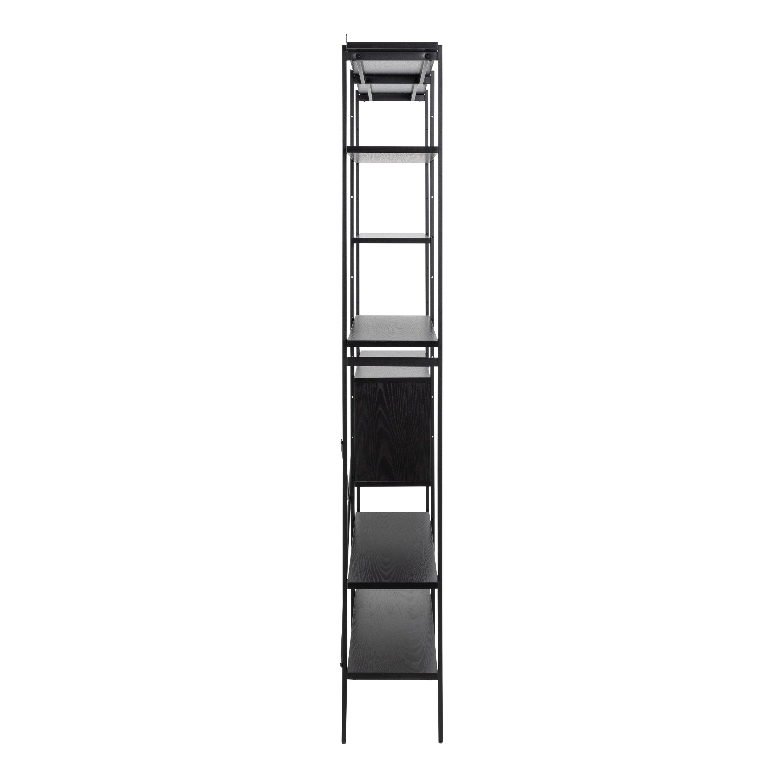Ansel Bookcase with 1 Sliding Door and 5 Shelves - YANDZ HOME