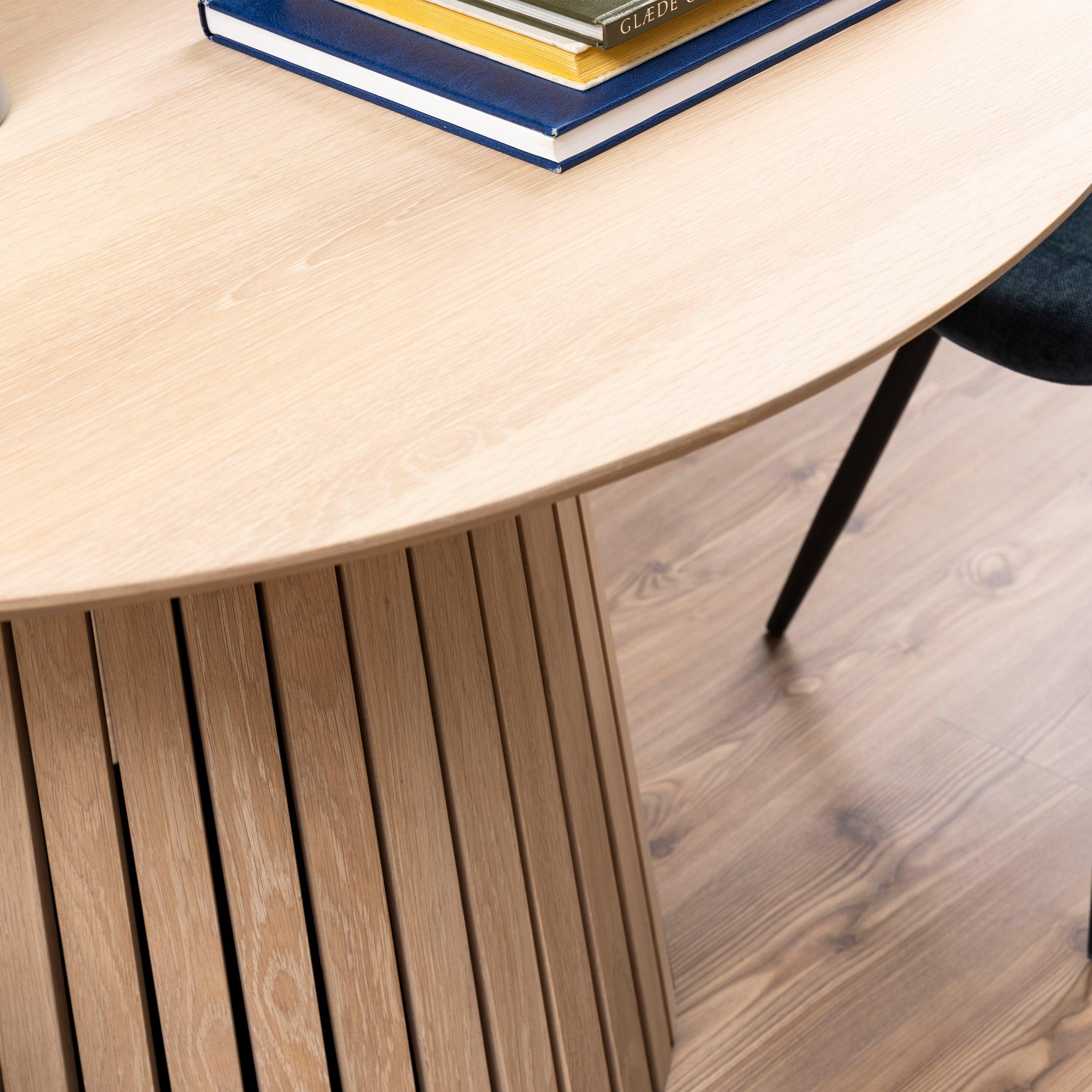 Christina Round Dining Table in Oak - YANDZ HOME