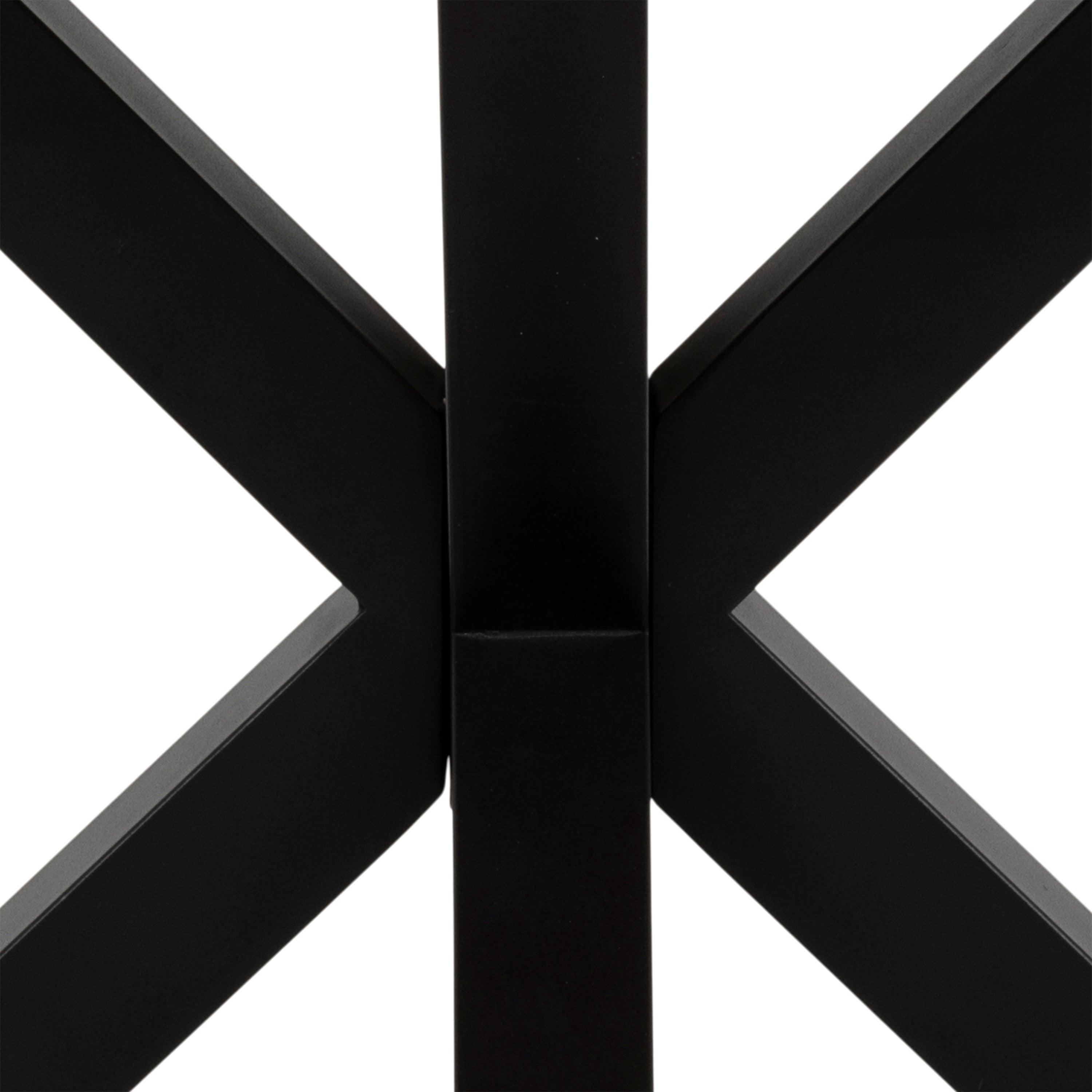 Halo Round Dining Table in Oak & Black - YANDZ HOME