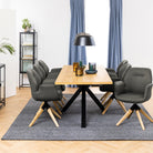 Halo 2 Rectangular Dining Table with Oak Tabletop - YANDZ HOME