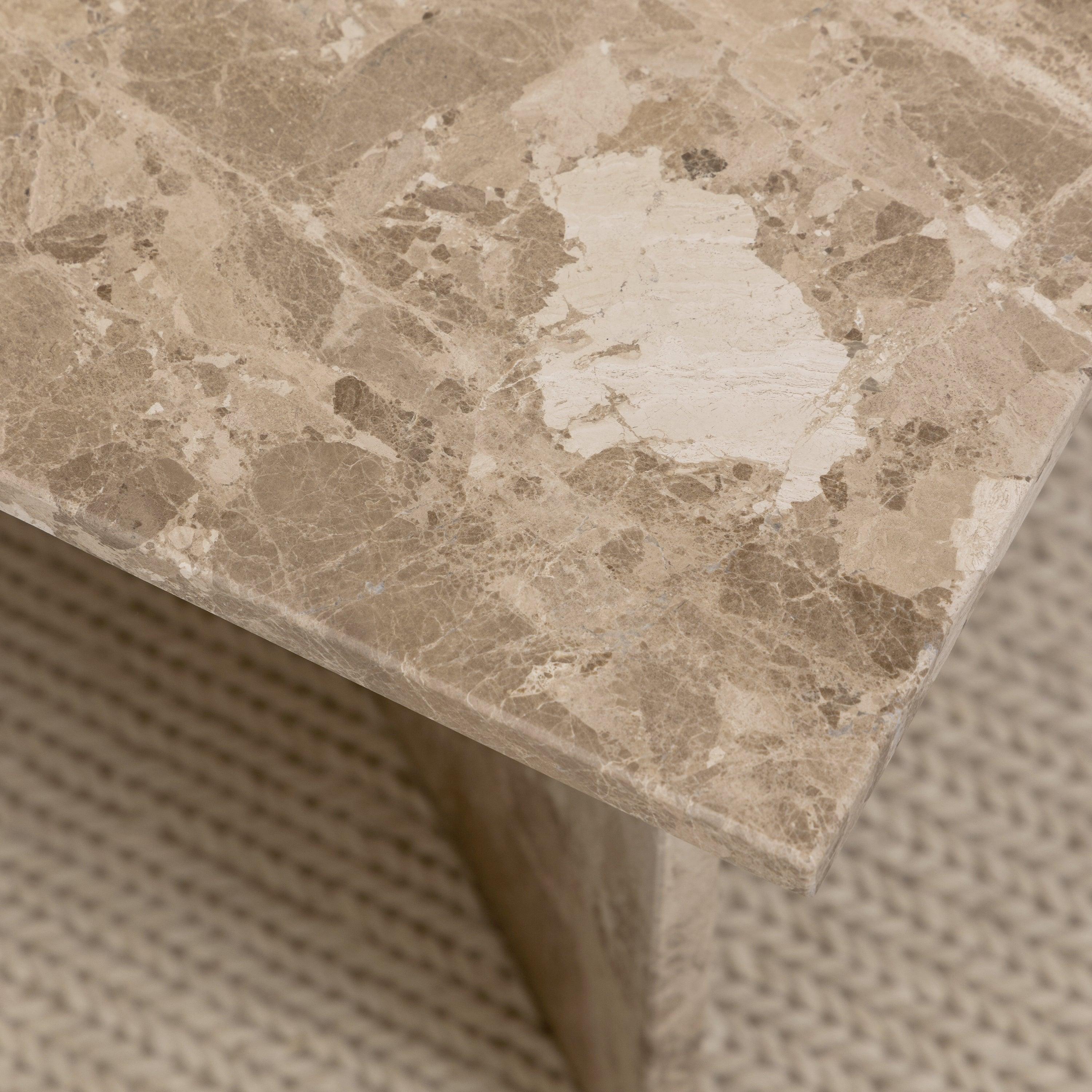 Luna Rectangular Coffee Table With Marble Top (140x70 cm) - YANDZ HOME