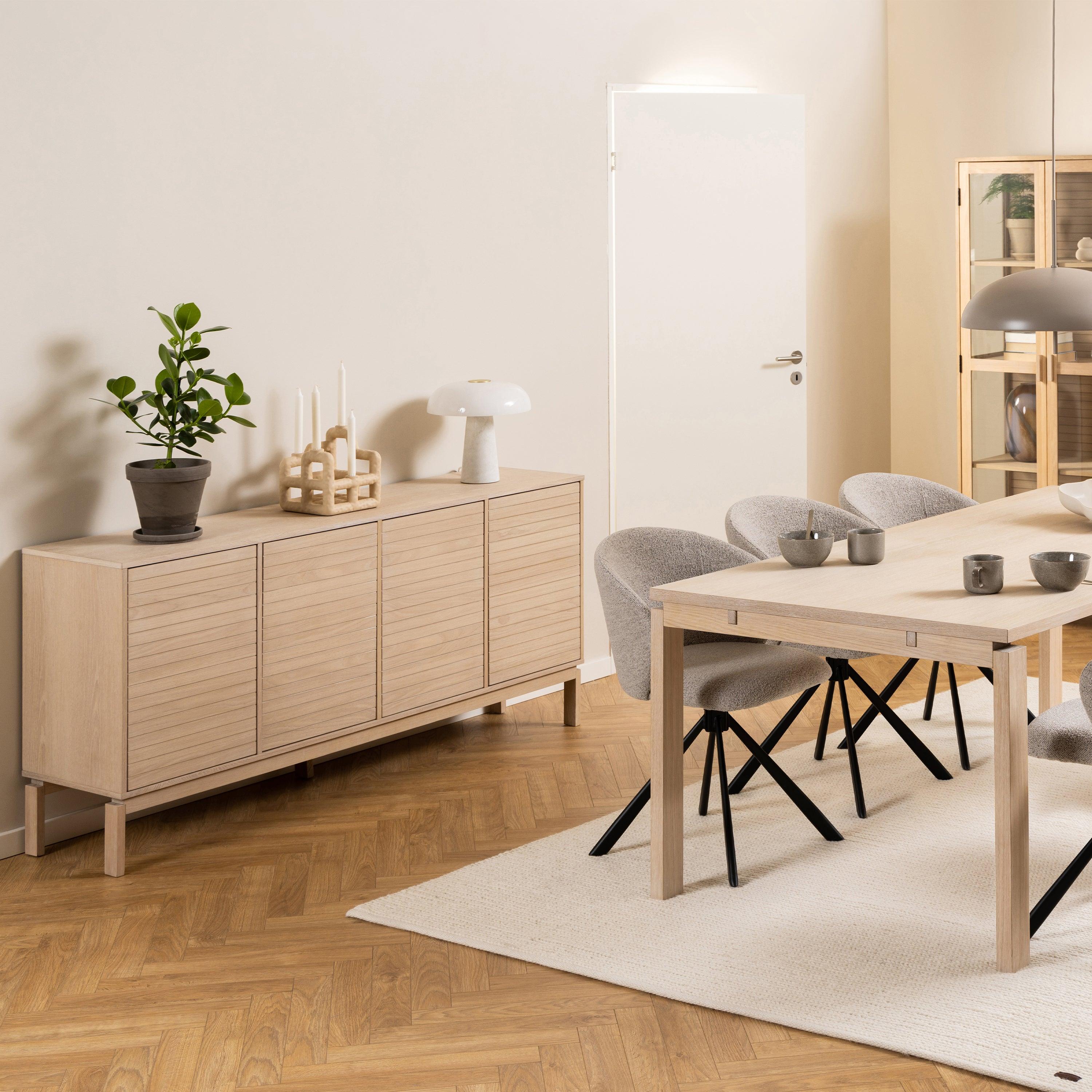Linton Sideboard 3-4 Doors in White Oak - YANDZ HOME