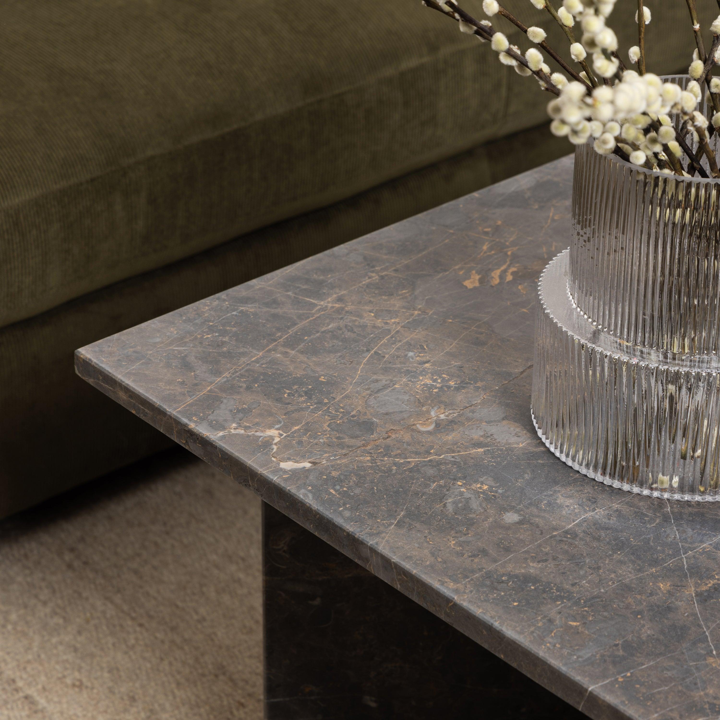 Luna Rectangular Coffee Table With Marble Top (140x70 cm) - YANDZ HOME