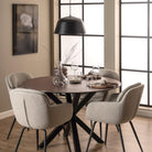 Halo Round Dining Table with Ceramic Top - YANDZ HOME