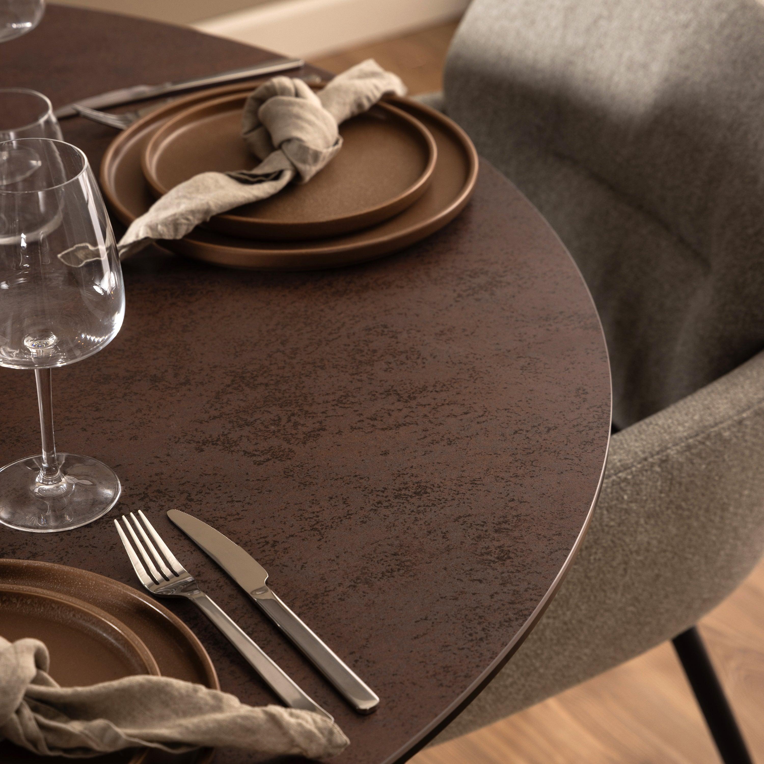 Halo Round Dining Table with Ceramic Top - YANDZ HOME