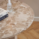 Azura Round Coffee Table – Brown Marble 80cm - YANDZ HOME