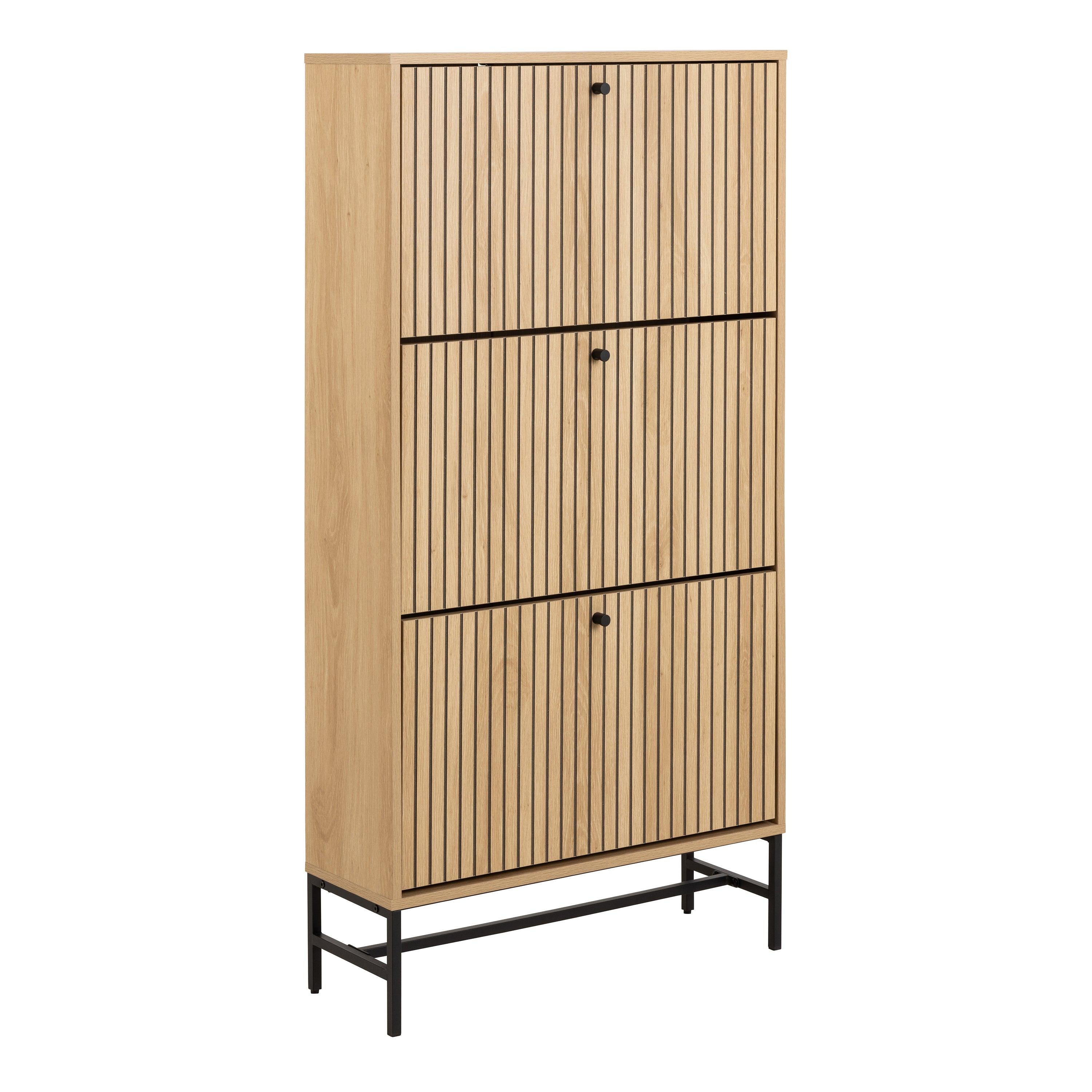 Aldwyn Shoe Cabinet 3 Flip Down Doors - YANDZ HOME