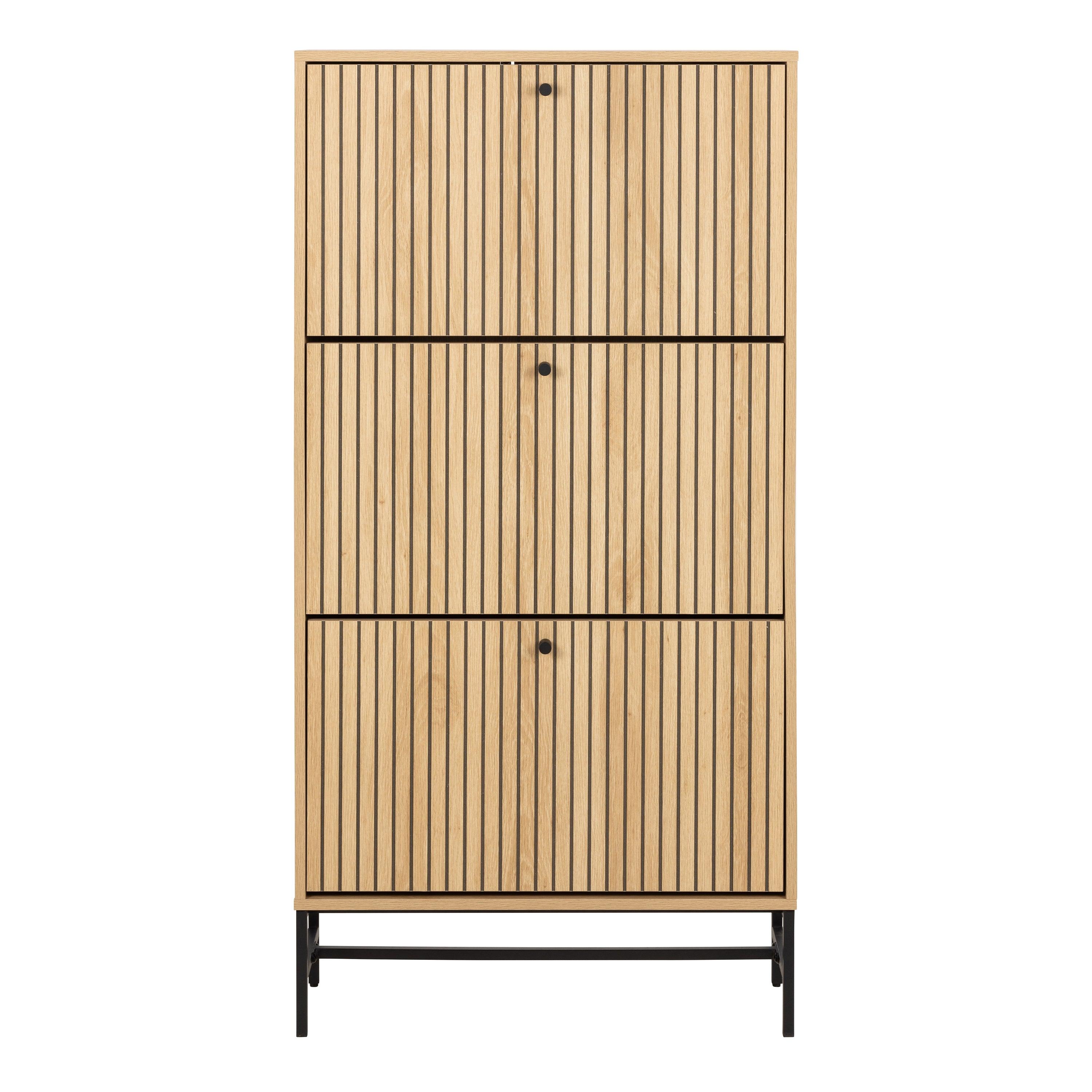 Aldwyn Shoe Cabinet 3 Flip Down Doors - YANDZ HOME