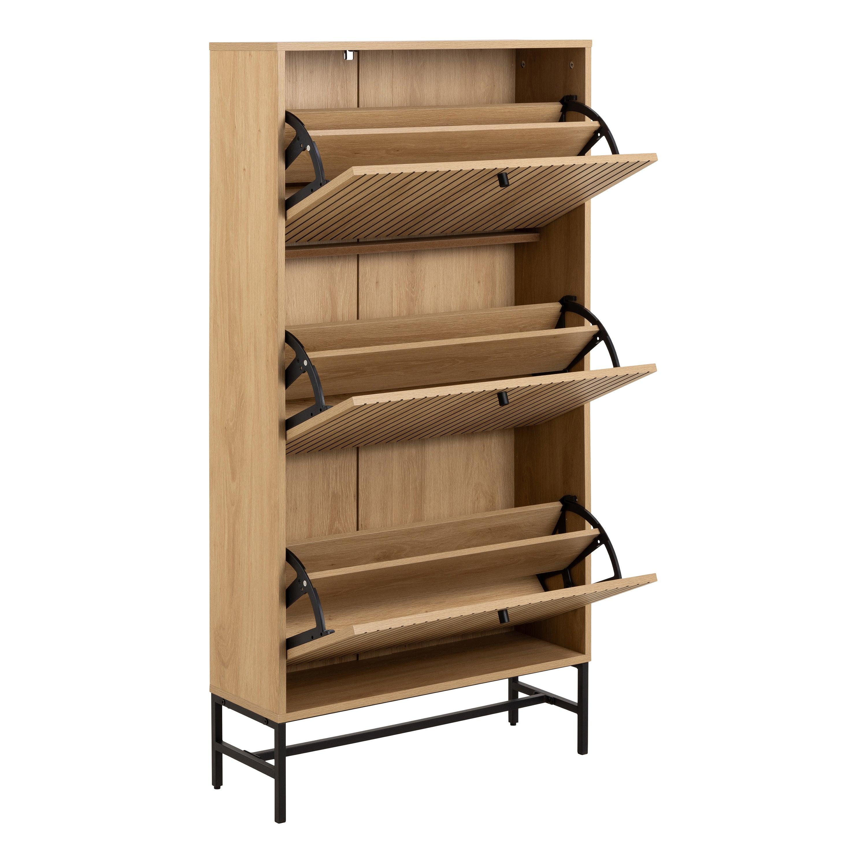 Aldwyn Shoe Cabinet 3 Flip Down Doors - YANDZ HOME