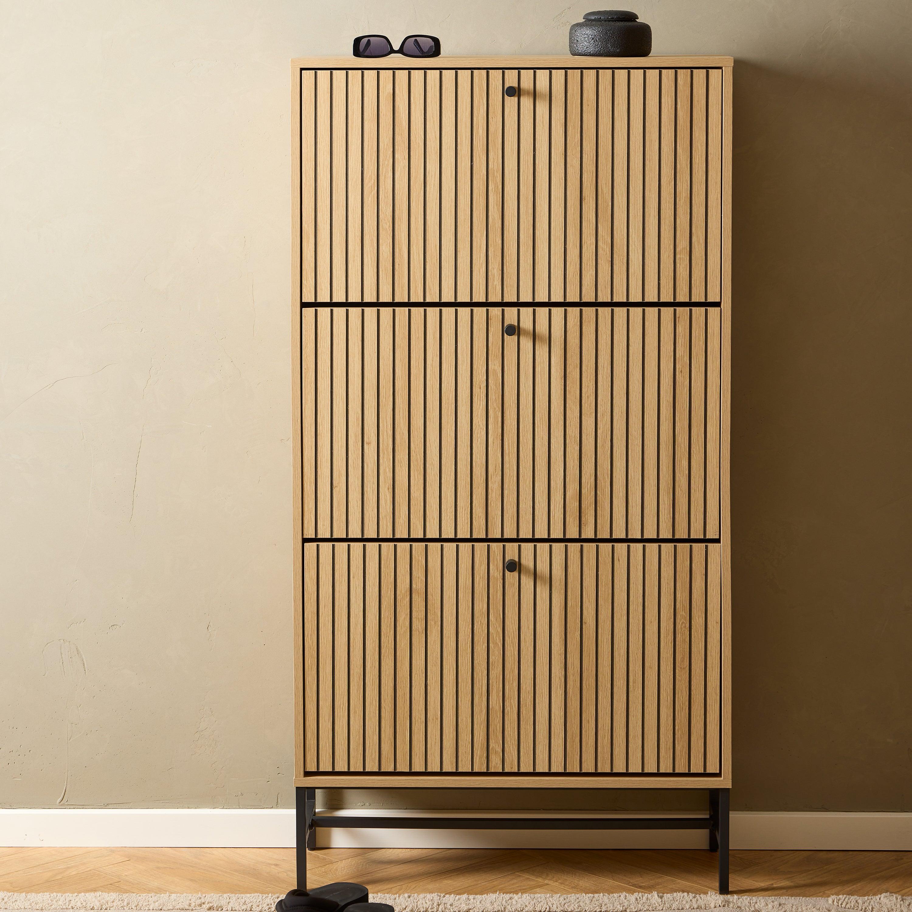Aldwyn Shoe Cabinet 3 Flip Down Doors - YANDZ HOME