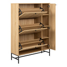 Aldwyn Shoe Cabinet 3 Flip Down Doors 1 Pull Open Door - YANDZ HOME