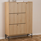 Aldwyn Shoe Cabinet 3 Flip Down Doors 1 Pull Open Door - YANDZ HOME