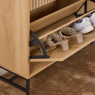 Aldwyn Shoe Cabinet 3 Flip Down Doors 1 Pull Open Door - YANDZ HOME