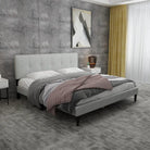 Watson Light Gray Upholstered Platform Bed - YANDZ HOME
